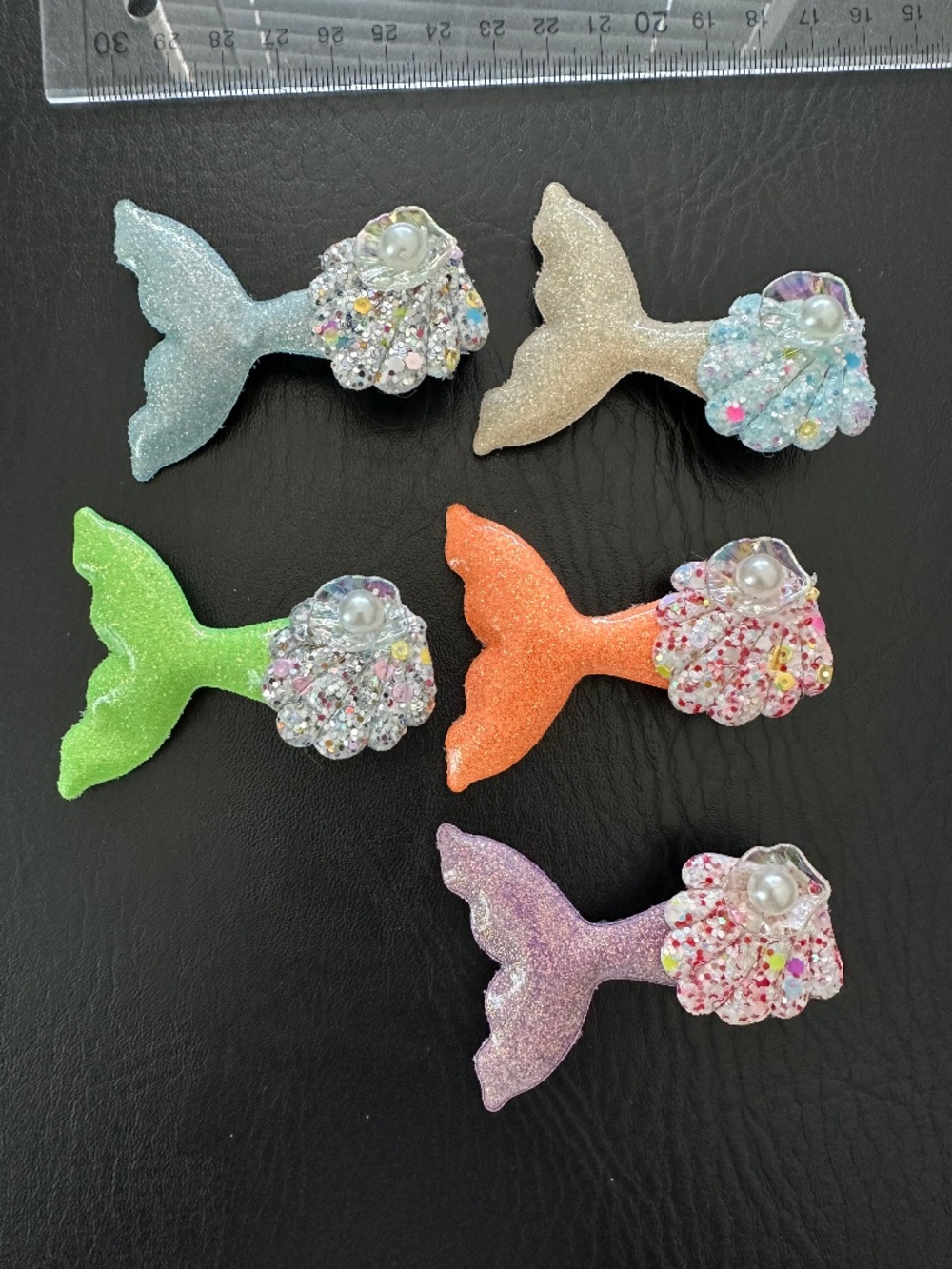 Kid's hair clips girl hair Accessories Bling Sequins sprinkle Pearl Bow mermaid